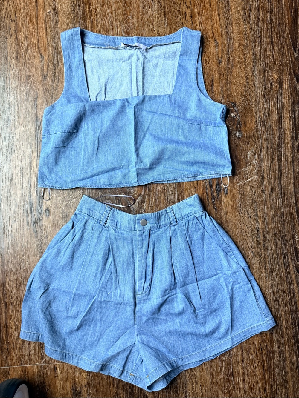New without tags !Women’s Light Blue High-Waist Pleated Shorts
